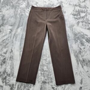 Liz Claiborne Pants Women 10 PETITE Brown Audra High Rise Wide Leg Trouser